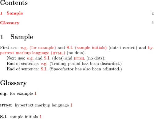 image showing sample document with initialisms